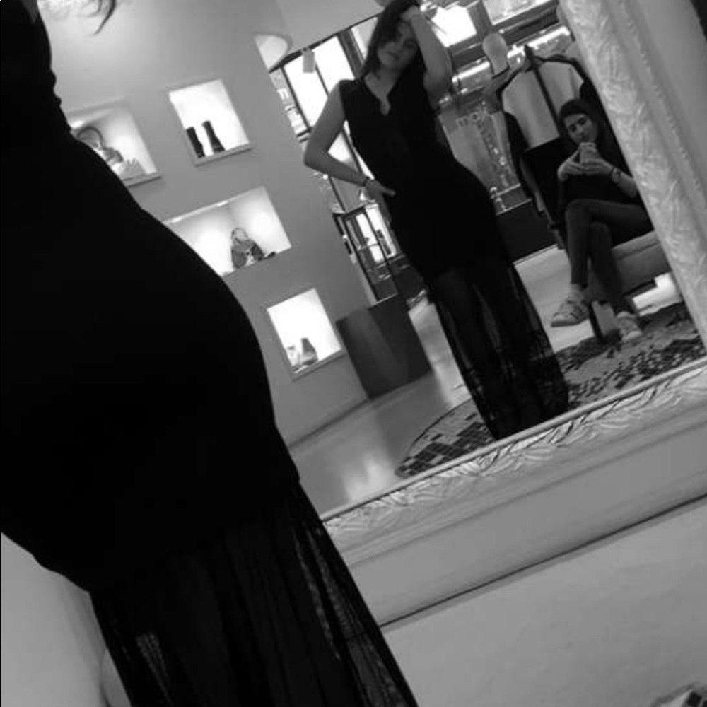 Maje Black Lace full-length dress